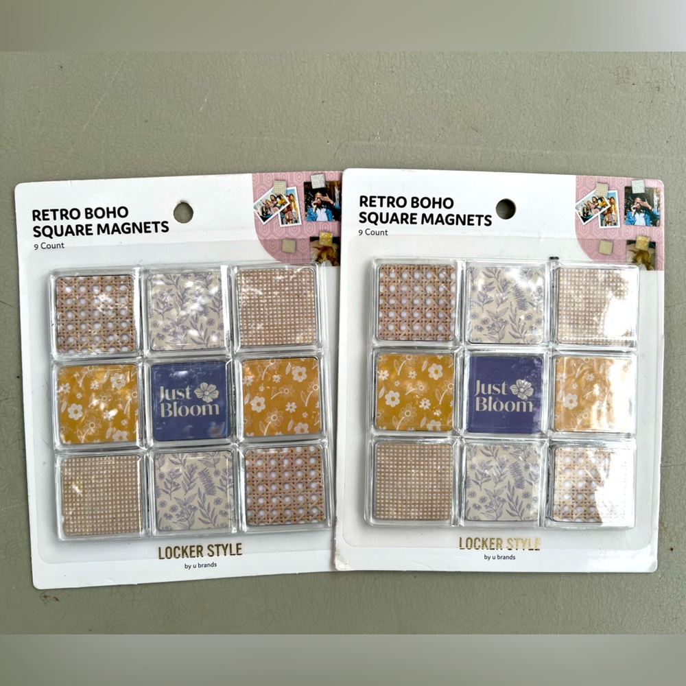 Retro BOHO Square Magnets- 2 pack